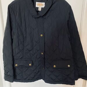 Talbots Black Quilted Lined Jacket in Women’s XL